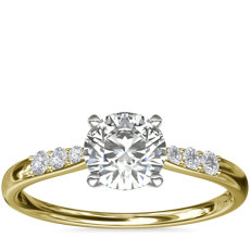 Bague de fiançailles diamant petite taille en or jaune 14 carats(0,07 carat, poids total)